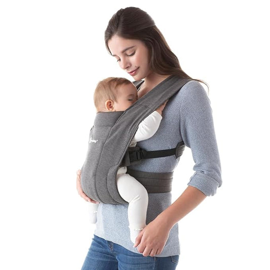 Ergobaby Embrace Baby Carrier Newborn to Toddler - Breathable Baby Carriers for Summer - Cozy Essentials (7-25 Pounds), Ponte Knit, Heather Grey