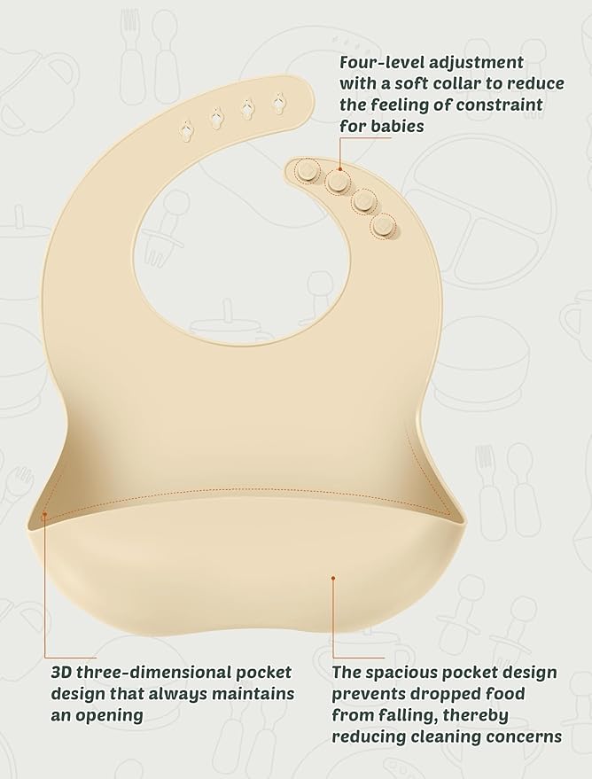 Silicone Baby Feeding Set 9 Pcs, Spill-Proof Suction Plate, Bowl, Bib, Silicone spoon&forks, Wooden Spoons&forks, Training cup with straw and Sippy Cup, Baby Eating Utensils (Green)