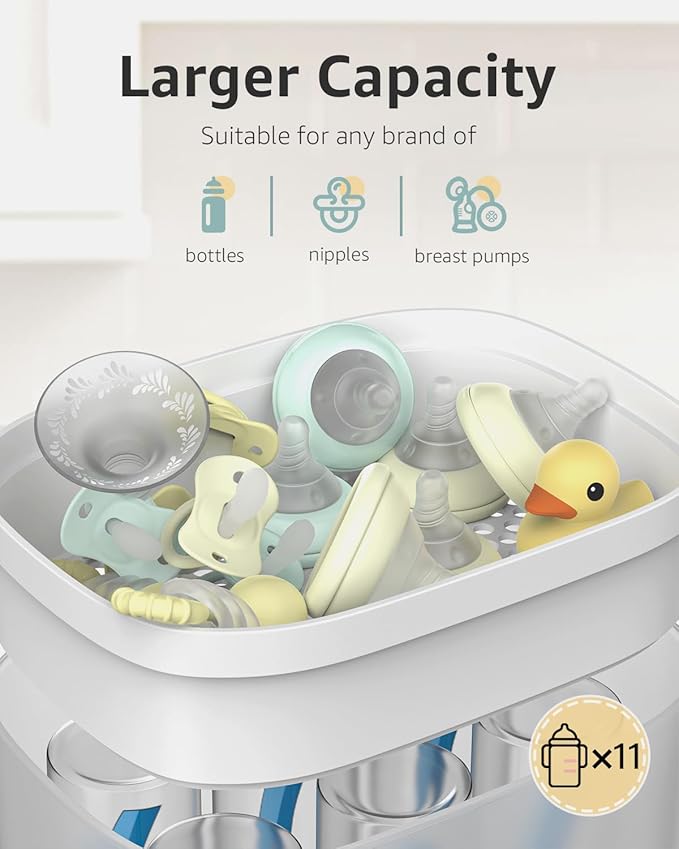 HAUTURE Bottle Sterilizer and Dryer, Esterilizador De Biberones, One-Dial Control Steam Baby Bottle Sterilizer for Baby Stuffs, Bottles & Breast Pump Accessories