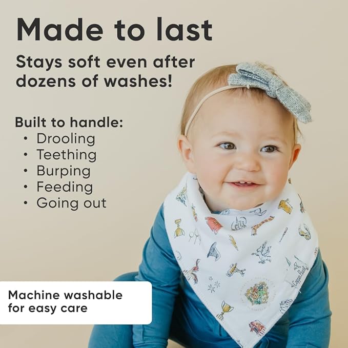 Copper Pearl Baby Bandana Drool Bibs for Drooling and Teething 4 Pack Gift Set Wizarding World