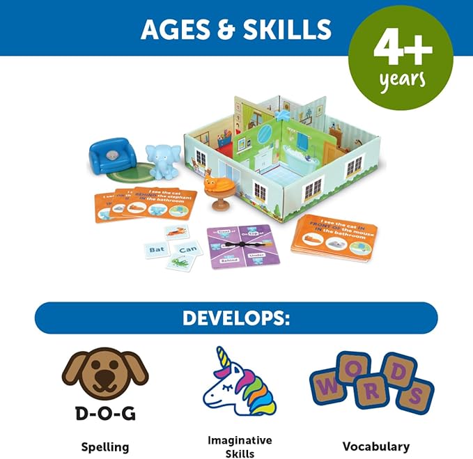 Learning Resources Elephant in the Room Positional Word Activity Set - Educational Games for Kids Ages 4+, Speech Therapy Tools