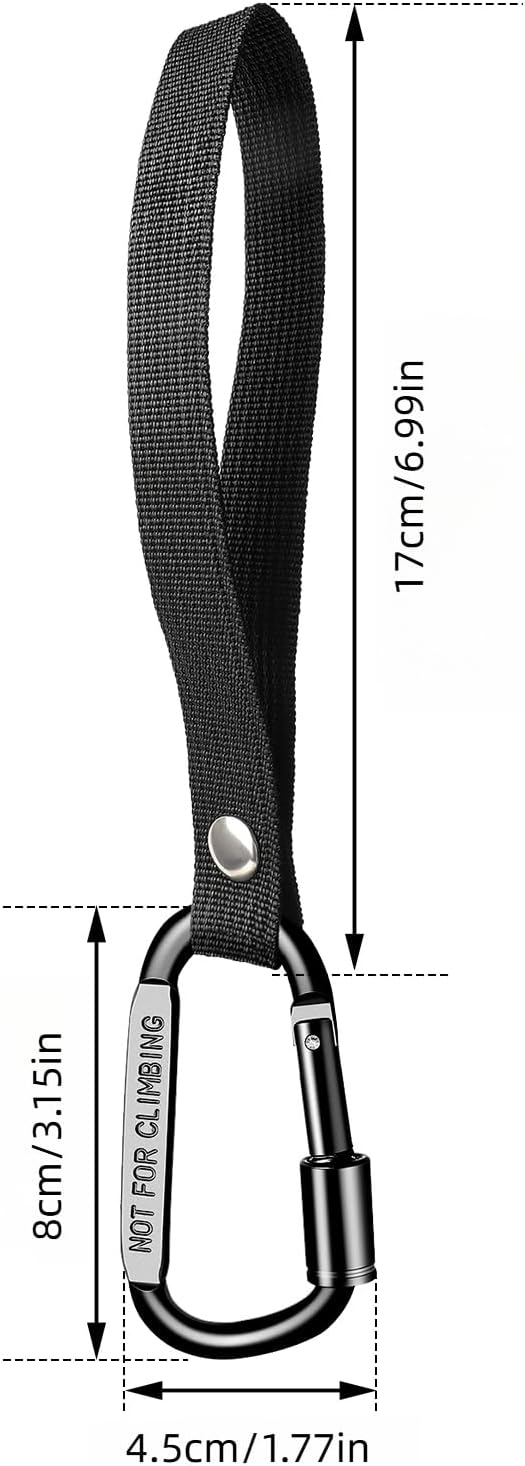 Stroller Hooks for Bags with Locking Stroller Carabiner Clip – Heavy-Duty Hooks for Diaper Bags, Groceries, Backpacks on Strollers, Bikes & Shopping Carts (Black, 2 Pieces)