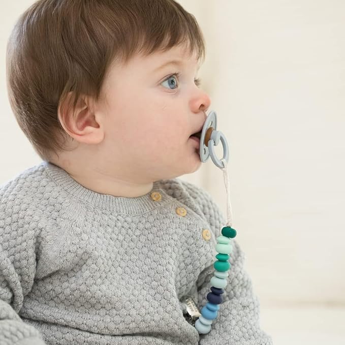 Bella Tunno Pacifier Clip Set – Soft Silicone Pacifier Clip for Infant and Baby Pacifier, Convenient and Lightweight, Non-Toxic and BPA Free Silicone (Soft Boy)