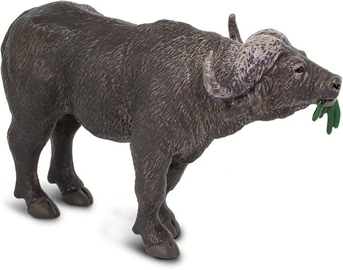 Safari Ltd. Cape Buffalo Figurine - Detailed 5" Plastic Model Figure - Fun Educational Play Toy for Boys, Girls & Kids Ages 3+
