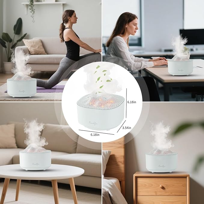 Portable 1500ml Small Cool Mist Humidifier,USB Personal Desktop Humidifier for Office Room, Bedroom,Auto Shut-Off 7 Colors LED Night Light, 2 Mist Modes, Super Quiet (White)