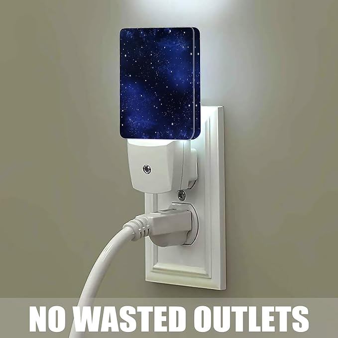 Night Sky Stars Night Light, Deep Space Plug into Wall with Dusk to Dawn Light Sensors, Warm Nightlights for Bedroom, Bathroom, Hallway, Kitchen, Gifts Ideal for Boys Girls Women Men