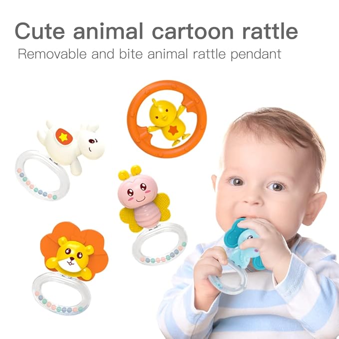 Baby Musical Crib Mobile with Night Lights and Relaxing Music,Hanging Rotating Animals Rattles,Stars Projection,Remote Control,for Boy Girl Newborn Baby Toys（Blue）