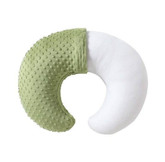 Nursing Pillow and Positioner, Breastfeeding, Bottle Feeding, Baby Sitting Support with Removable Ultra Soft Cover, Tummy Time Support for Baby Boys and Girls (Sage)
