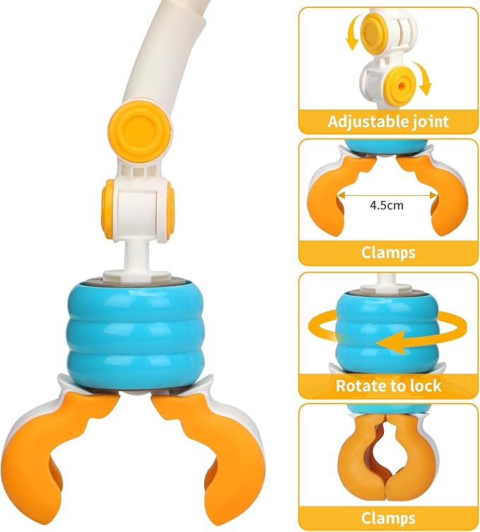 Caterbee Baby Bjorn Bouncer bar Toy, Pram Toy with Activity Travel Arch Bassinet Toys for Toddlers (Blue)