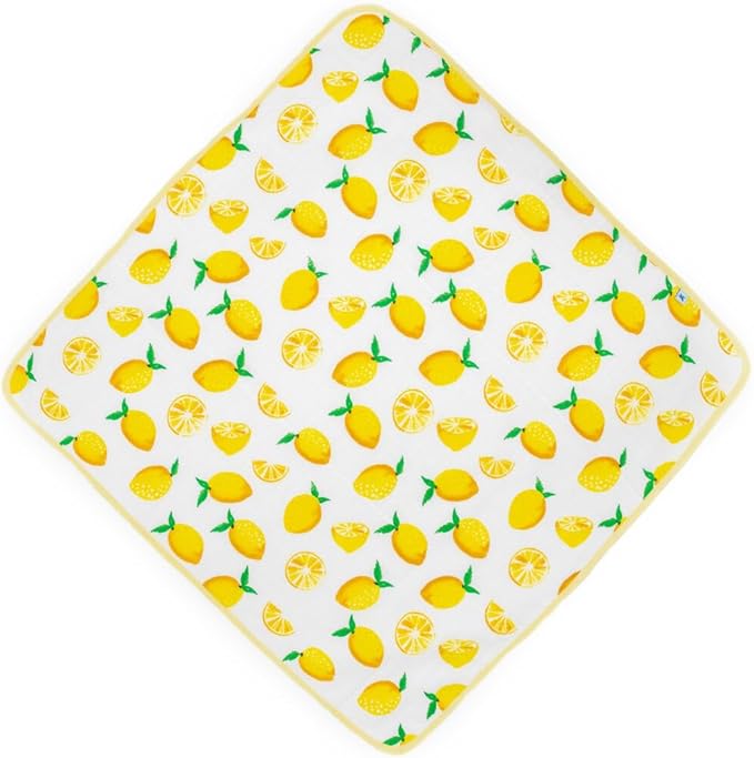 Little Unicorn Premium Infant Hooded Bath Towel| Soft & Absorbent Cotton & Terry Fabric for Newborns (Lemon)