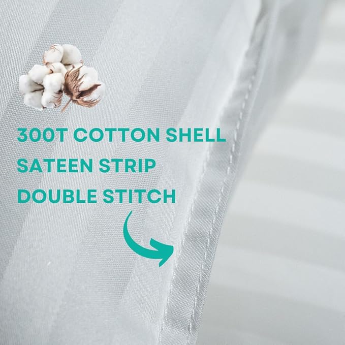 kinder Fluff Children Pillows (2X) - The Only Twin Pillows for Kids 300T Cotton Shell & Down Alternative Fill - Ideal for Travel, Bedding Set & Floor Cushions (16x24in - White)