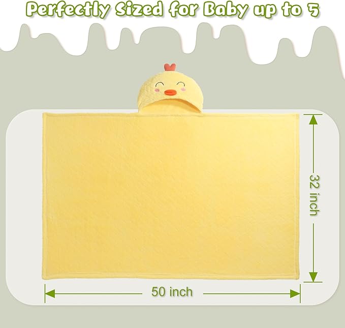 Toddler Towels with Hood for 0-5 Years, 2-Pack Toddler Bath Towel 50"x32" Large Size Baby Bath Towel for Girl Boy, Soft Absorbent Kids Towels with Animal Hooded, Baby Bath & Hooded