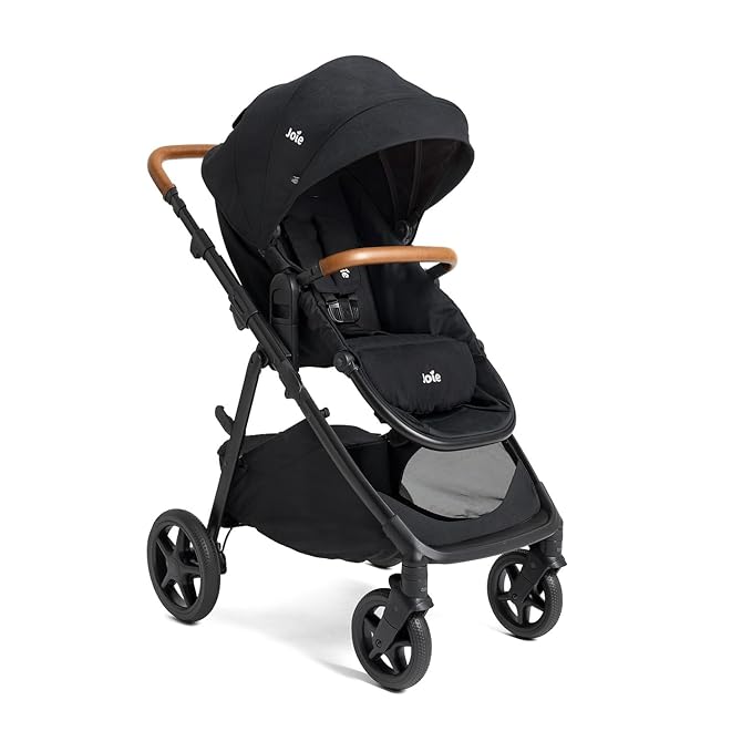 Joie Ginger 4-in-1 Convertible Pramette and Stroller with A Deep Recline, Height Adjustable seat, All-Terrain Wheels, Extra Storage – for Newborns and Toddlers (Shale Dark)