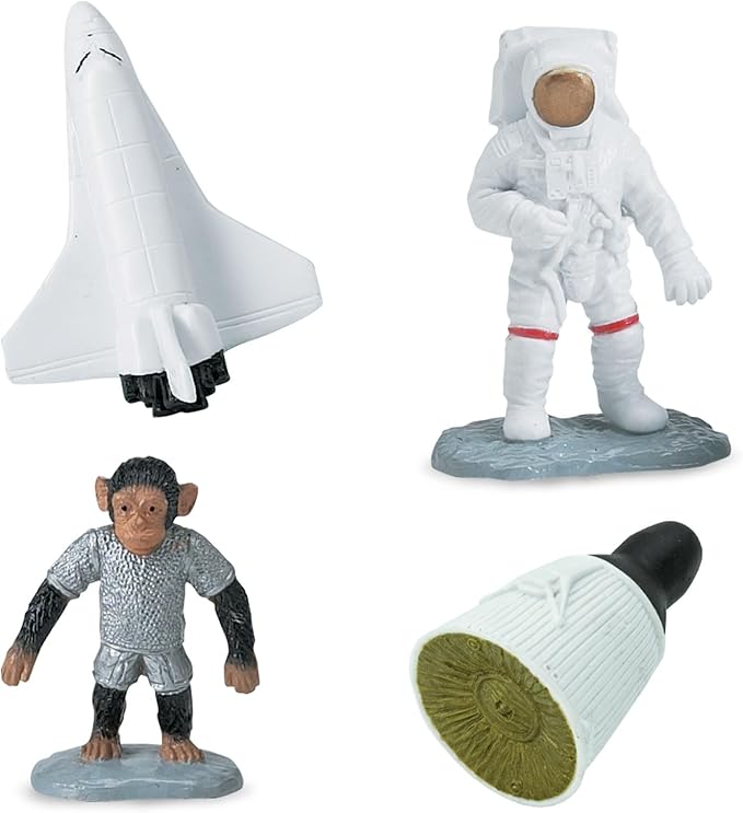 Safari Ltd Space TOOB With 10 Out Of-This-World Toy Figurines, Including 2 Astronauts, 1 Space Chimp, 6 Space Craft, And More! – For Ages 3 And Up