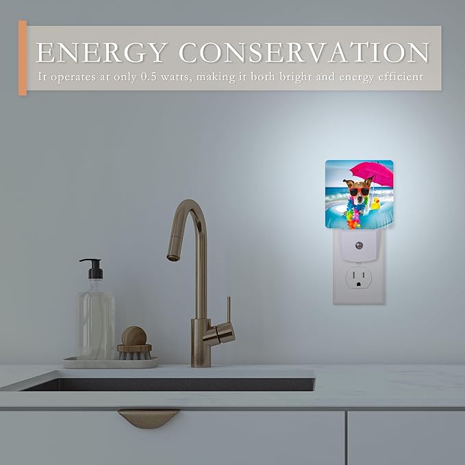 Night Light With Dusk to Dawn Sensor - Funny Dog Design for Kids, Girls, Boys, Women, Men - Room Decor for Hallway, Kitchen, Bathroom, Nursery, Stairs