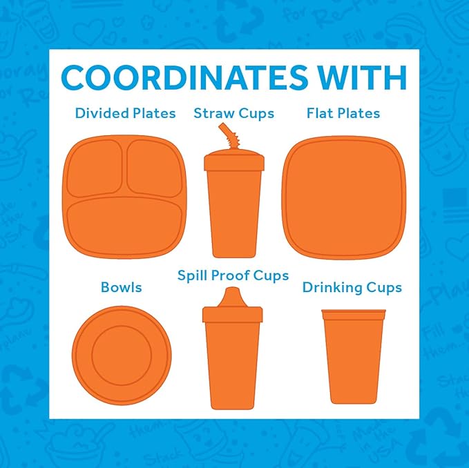 Re-Play Toddler Forks and Spoons Set - 4x4 Utensils Set for Kids - Dishwasher and Microwave Safe - Made in USA - Pack of 8 - Navy Blue