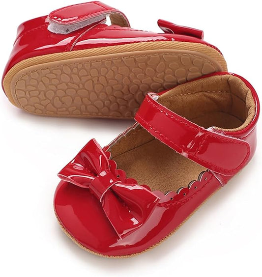 COSANKIM Baby Girls Mary Jane Flats Shoes Anti-Slip Rubber Sole Infant Toddler Princess Wedding Dress Shoes