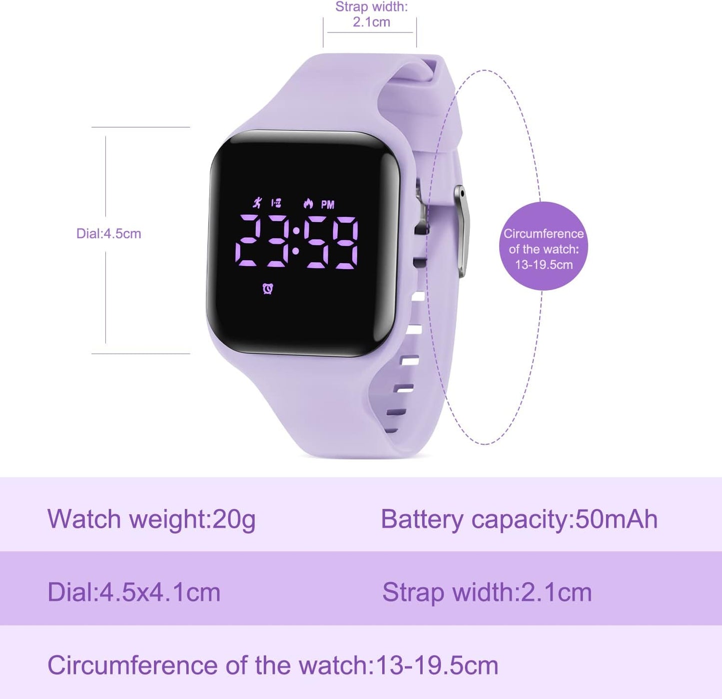 Kids Watches for Girls Boys Digital Sport Watch with Step Counter Pedometer Vibration Alarm Clock, No App Waterproof Fitness Tracker Kids Watch Boys Girls Teens Students Ages 5-16