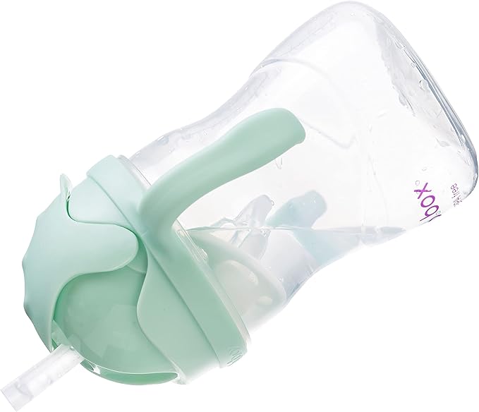b.box Sippy Cup with Weighted Straw (2-Pack). Leak Proof, Easy Grip. BPA Free & Dishwasher Safe. Ideal for Babies 6m+ to Toddlers (pistachio + banana split, 8oz)