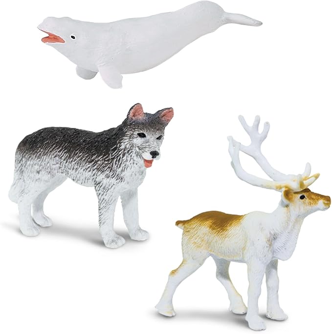 Safari Ltd Arctic TOOB With 10 Fun Figurines, Including A Harp Seal, Husky, Caribou, Arctic Rabbit, Killer Whale, Walrus, Arctic Fox, Beluga Whale, Igloo, And Polar Bear – For Ages 3 and Up