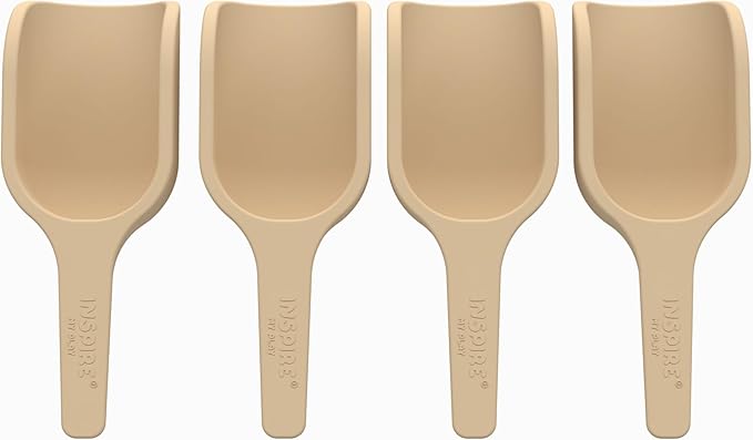 Inspire My Play - 4 x Mini Silicone Scoops - Perfect for Sensory PlayTray - Sensory Bin Accessories - Special Education Classroom Supplies - Montessori Education Toys - Multi-Purpose Shovel - Natural