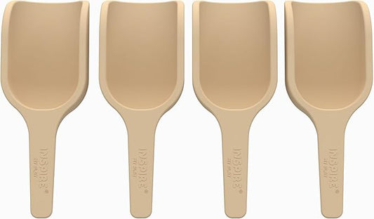 Inspire My Play - 4 x Mini Silicone Scoops - Perfect for Sensory PlayTray - Sensory Bin Accessories - Special Education Classroom Supplies - Montessori Education Toys - Multi-Purpose Shovel - Natural