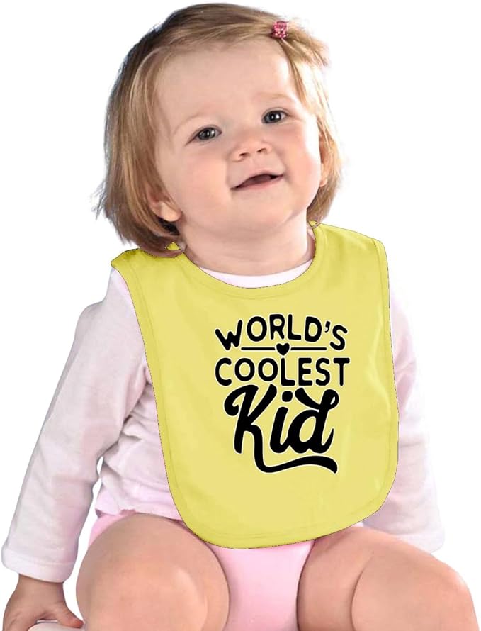 World's Coolest Kid Funny Cute Humor Infant Premium Jersey Baby Bib