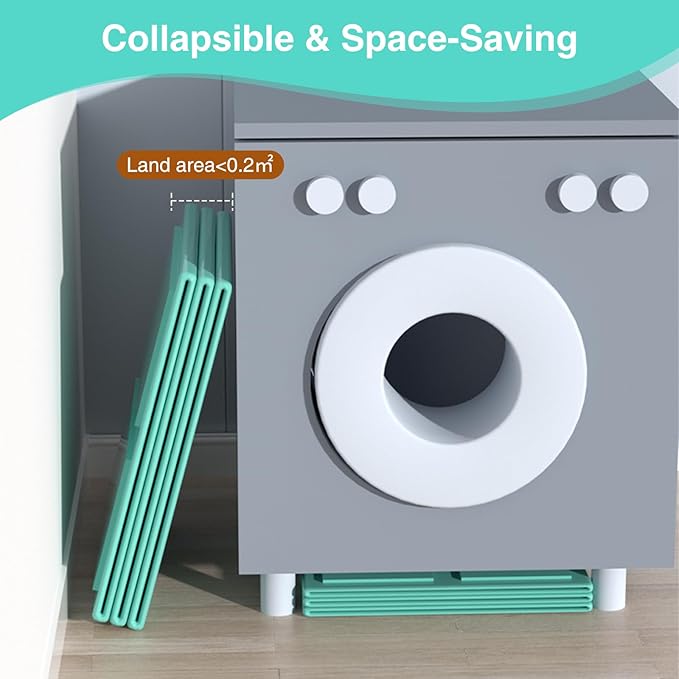 Portable Folding Baby Bath Tub, 29.5L x 17.7W x 9.8H inches, Suitable for 0-6 Years, Pink/Mint Green (Green)