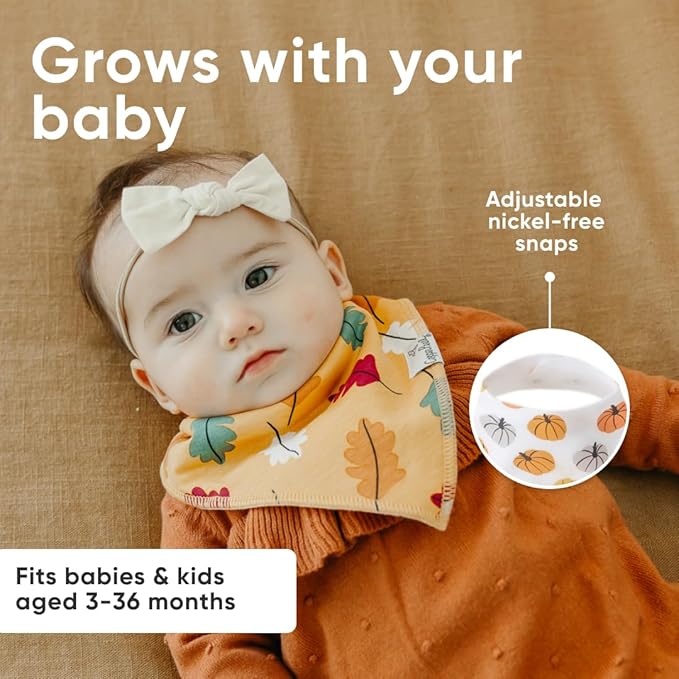 Copper Pearl 4 Pack Soft Cotton Baby Bibs for Drooling and Teething, Absorbent Drool Bibs for Baby Girl and Boy, Adjustable to Fit Newborns to Toddlers, Tons of Styles (Karver)