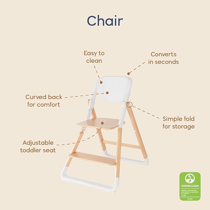 Ergobaby Evolve Baby Essentials Portable High Chair, Dark Wood
