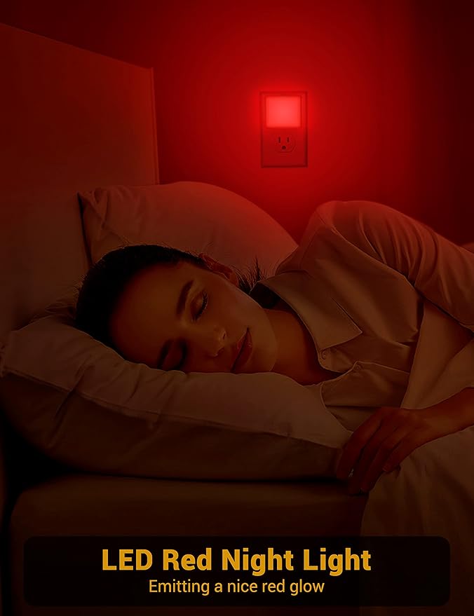 Red Night Light,JandCase Red NightLight[2 Pack],0.3W LED Night Light with Auto Light Sensor,Night Lamp Plug into Wall for Bedroom,Corridor,Hallway,Non-dimmable