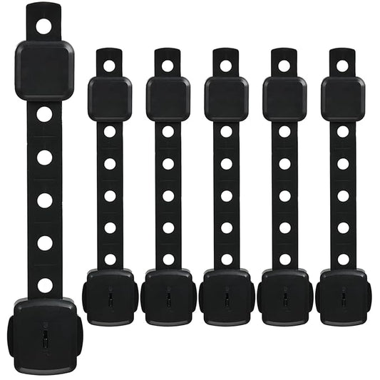 Fursafe&Q Cabinet Locks Baby Proofing, Baby Drawer Safety Locks -Adhesive Child Safety Lock Straps Adjustable Door Latch for Fridge Toilet Oven No Drill Furniture Kitchen Lock