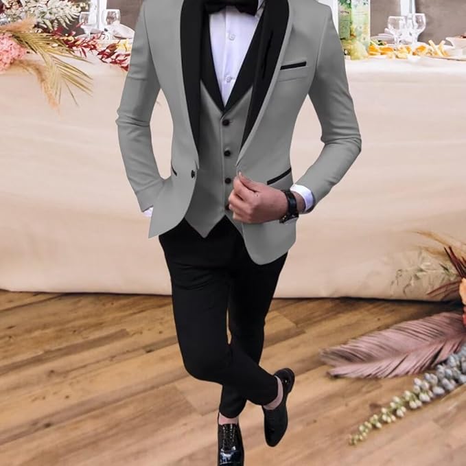 Boys Suit 3 Piece Ring Bearer Suit Kids Formal Jacket Vest Pants Suits Wedding Outfit for Party Prom Tuxedo