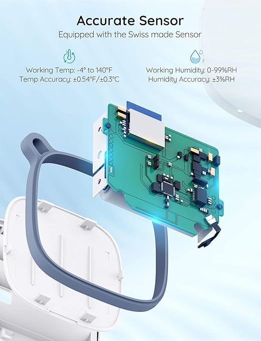 Govee WiFi Thermometer Hygrometer H5179, Smart Humidity Temperature Sensor with App Notification Alert, 2 Years Data Storage Export, Remote Monitor for Room Greenhouse （Only Support 2.4G Wi-Fi）