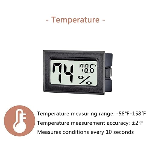 6 Pack Mini Digital Thermometer Hygrometer,Indoor Temperature and Humidity Gauge Meter Monitor Fahrenheit (℉) for Home,Greenhouse,Jars