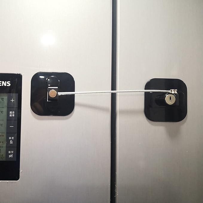 YEYA Upgraded Refrigerator Lock for Adults, Large Base 1-Pack, Fridge Locks for Kids with Key