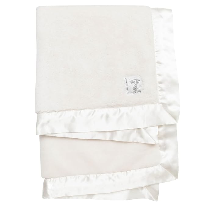 Little Giraffe Posh Mink Baby Blanket - Double-Sided Ultra Soft Plush Fabric, for New Moms, Newborn Must-Have for Girls & Boys, Cozy & Cuddly Comfort Blanket, 29" x 35", Cream