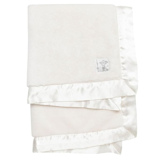 Little Giraffe Posh Mink Baby Blanket - Double-Sided Ultra Soft Plush Fabric, for New Moms, Newborn Must-Have for Girls & Boys, Cozy & Cuddly Comfort Blanket, 29" x 35", Cream
