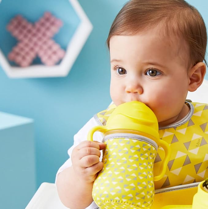 b.box Sippy Cup with Weighted Straw. Drink from any Angle, Leak Proof, Spill Proof, Easy Grip. BPA Free, Dishwasher Safe. For Babies 6m+ to Toddlers (Pistachio, 8oz)
