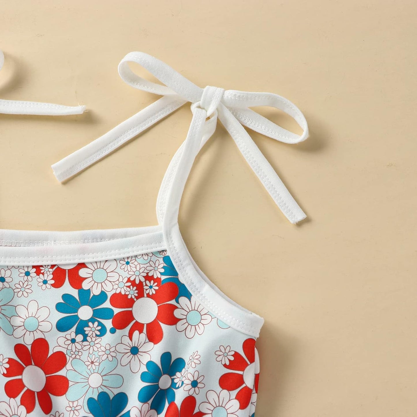 WZTYYDS Toddler Baby Girl Summer Clothes Floral Romper Tie-Up Strap Halter Jumpsuit Infant Summer Sling Playsuit 6M-3T