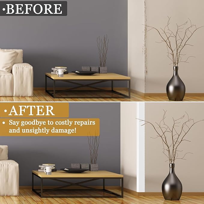 Wall Corner Protector Self-Adhesive Flexible – Durable Rubber, Furniture Edge Guard, Easy to Install, White, Prevents Wall Damage, Ideal for Home or Office Use