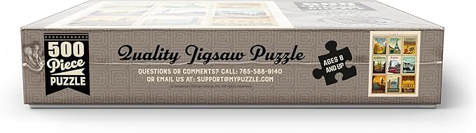 MyPuzzle World Travel: Multi-Image Print - Edition 1, Vintage Poster - Premium 500 Piece Jigsaw Puzzle for Adults