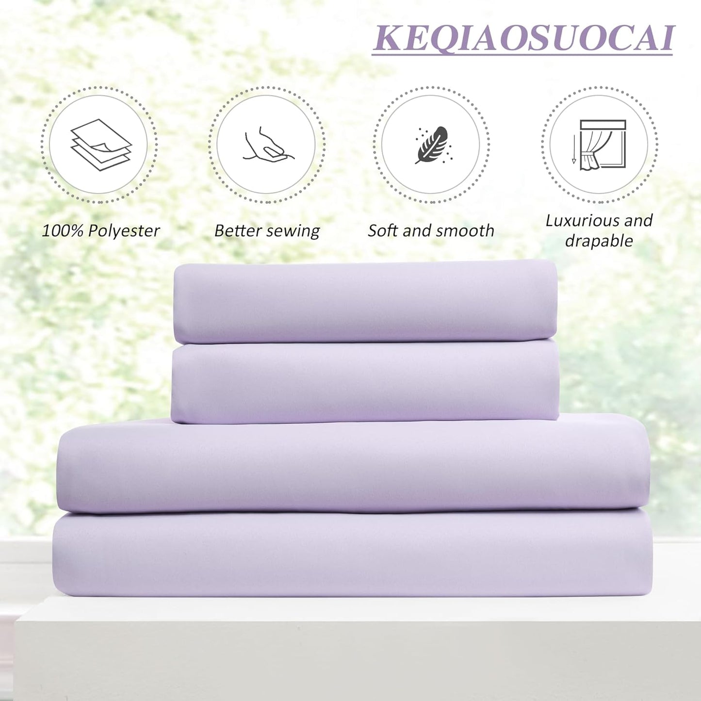 KEQIAOSUOCAI Custom Pleated Curtains Lilac Color, Heat Blocking Window Treatment for Bedroom Vertical Draft Blackout Blinds for Living Room 40 Wide by 90 Inch Long, 2 Panels, Lavender, Pinch Pleat