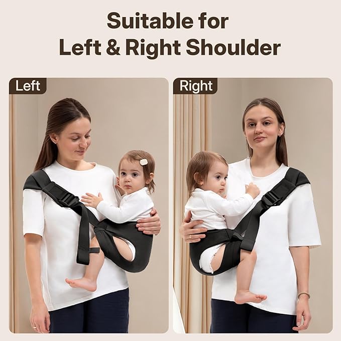 Toddler Carrier for 25-60 lbs,Comfortable&Lightweight Baby Sling Carrier,Adjustable with Left/Right Shoulder Straps,One Size Fits All,Ideal for Shopping and Travel-Black