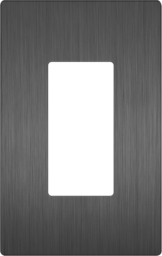 LIDER Brushed Finish Decorator Switch Cover, Screwless Wall Plate, Mid-Size 1-Gang 4.88" x 3.11", Unbreakable Polycarbonate Thermoplastic, UL Listed, LSWP-31M-BSG, Brushed Space Gray