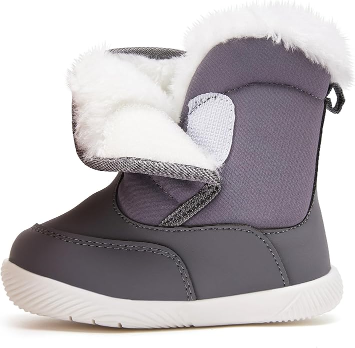 BMCiTYBM Baby Boy Girl Snow Boots Waterproof Winter Warm Booties Nonslip Lightweight Outdoor Shoes for First Walkers 6 9 12 18 24 Months(Infant/Toddler)