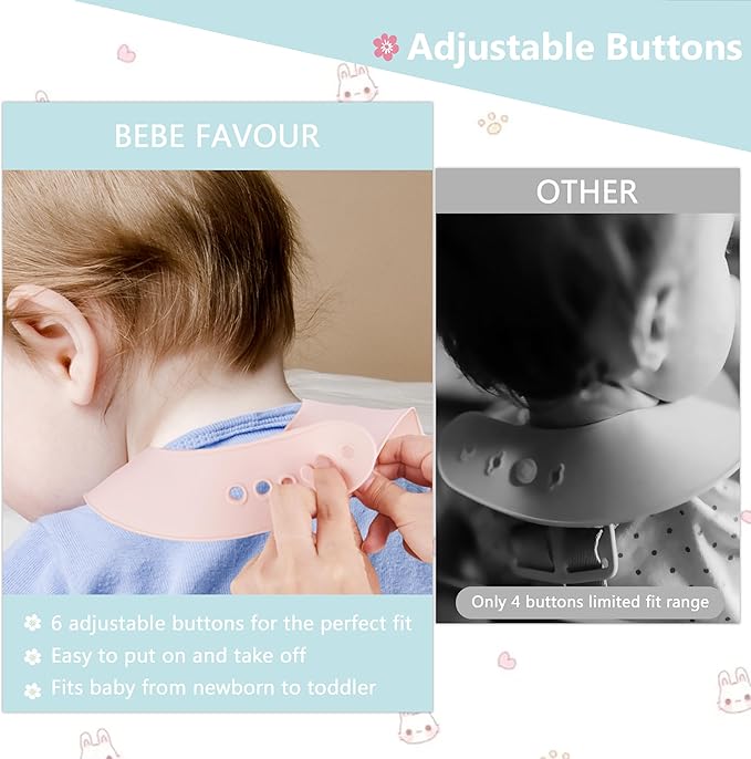 2 Pack Silicone Baby Bibs Adjustable Fit Waterproof Bib With Leak Proof Food Pouch Catcher for Eating Boys Girls