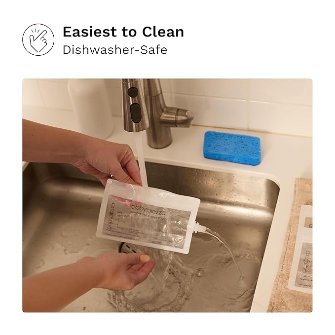 Baby Brezza Reusable Breastmilk Storage Bags, 10 Pack, Includes Filling Funnel