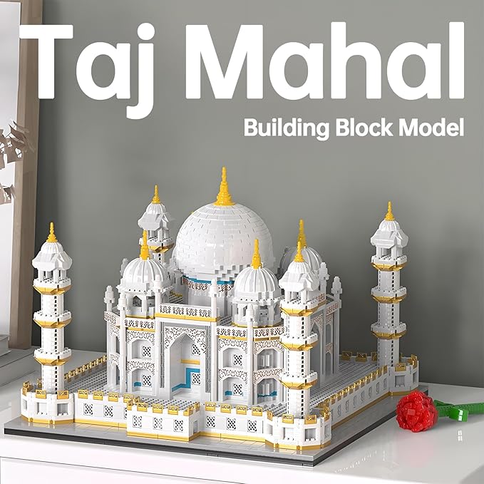 Architecture Taj Mahal Micro Mini Building Blocks Set,Landmarks Collection, Display Model Gift for Adults(4030 Pieces)