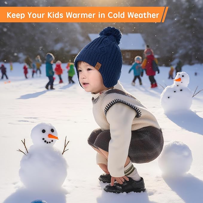 Moon Kitty Baby Boys Hats Toddler Beanies for Boys Winter Fleece Winter Hat Boys